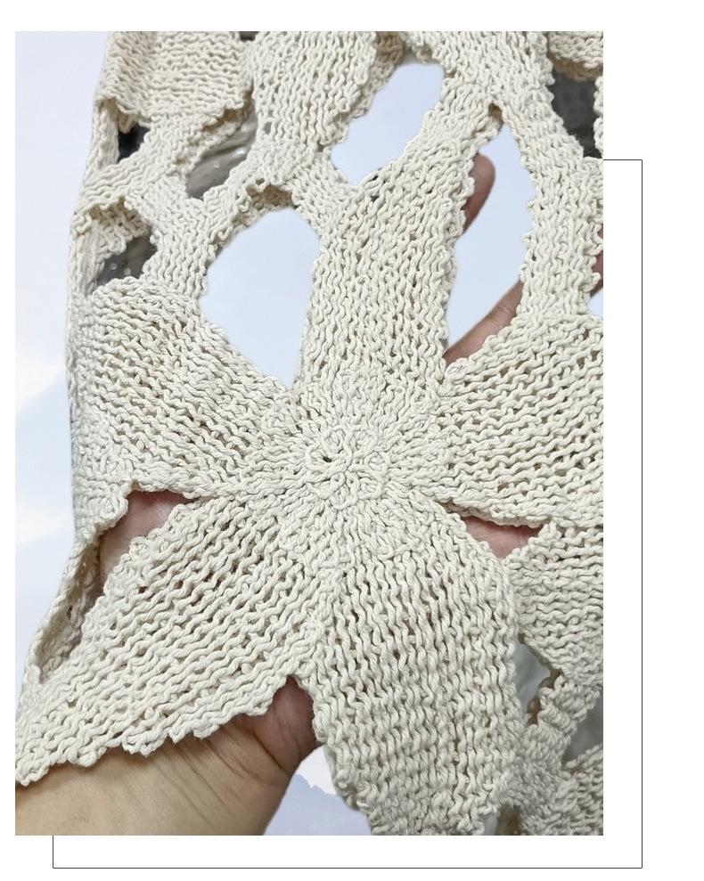 One-Sleeve Crochet Lace Beach Cover-Up for Women