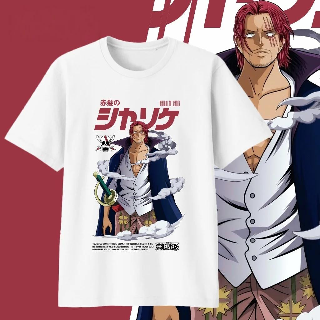 

2026 New Fashion ONE PIECE Anime Shanks Y2k Graphic TShirt Men Women Breathable High Quality Japanese Comfortable Soft Clothe... S разноцветный