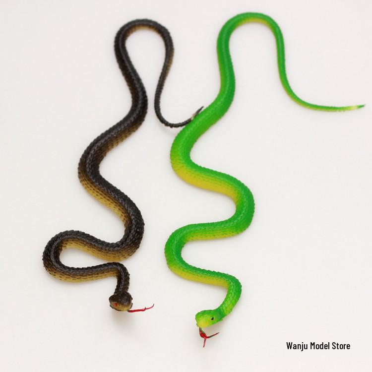 Realistic Small Green Fake Snake Prop - Plastic Black Zigzag Design for Scary Pranks 40cm Black Zigzag Small Snake