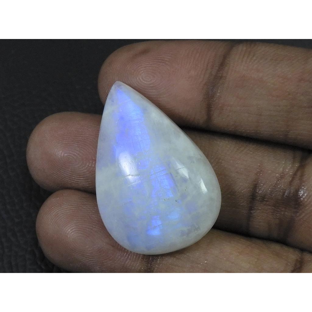 23X33X07 MM Natural Rainbow Moonstone Pear Cabochon Loose Gemstone 45Cts. C-1606