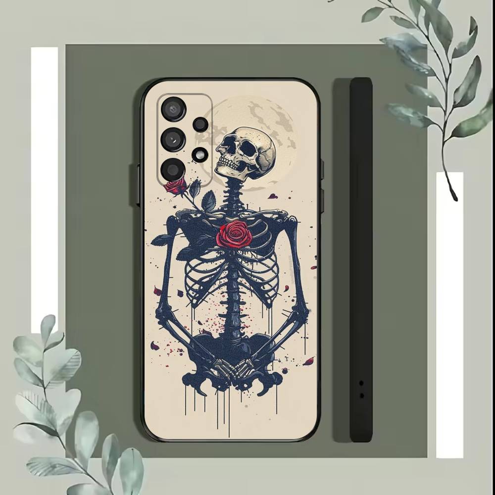 Skull Skeleton GrimReaper Phone Case For Samsung S25,S24,S21,S22,S23,S30,Ultra,S20,Plus,Fe,Lite,5G Black Cover Samsung S24Plus