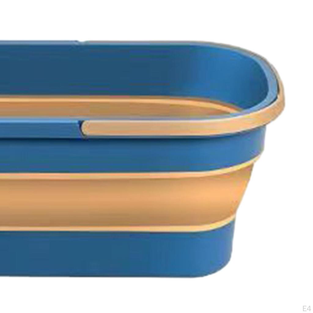 Collapsible Mop Bucket with Roller Handle, Portable Folding Size 22" X 7.8" for Indoor