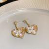 Pearl Earrings Set Butterfly Dangle Earrings for Women Metal Hollow Gold Plated Earring Cartoon Jewelry