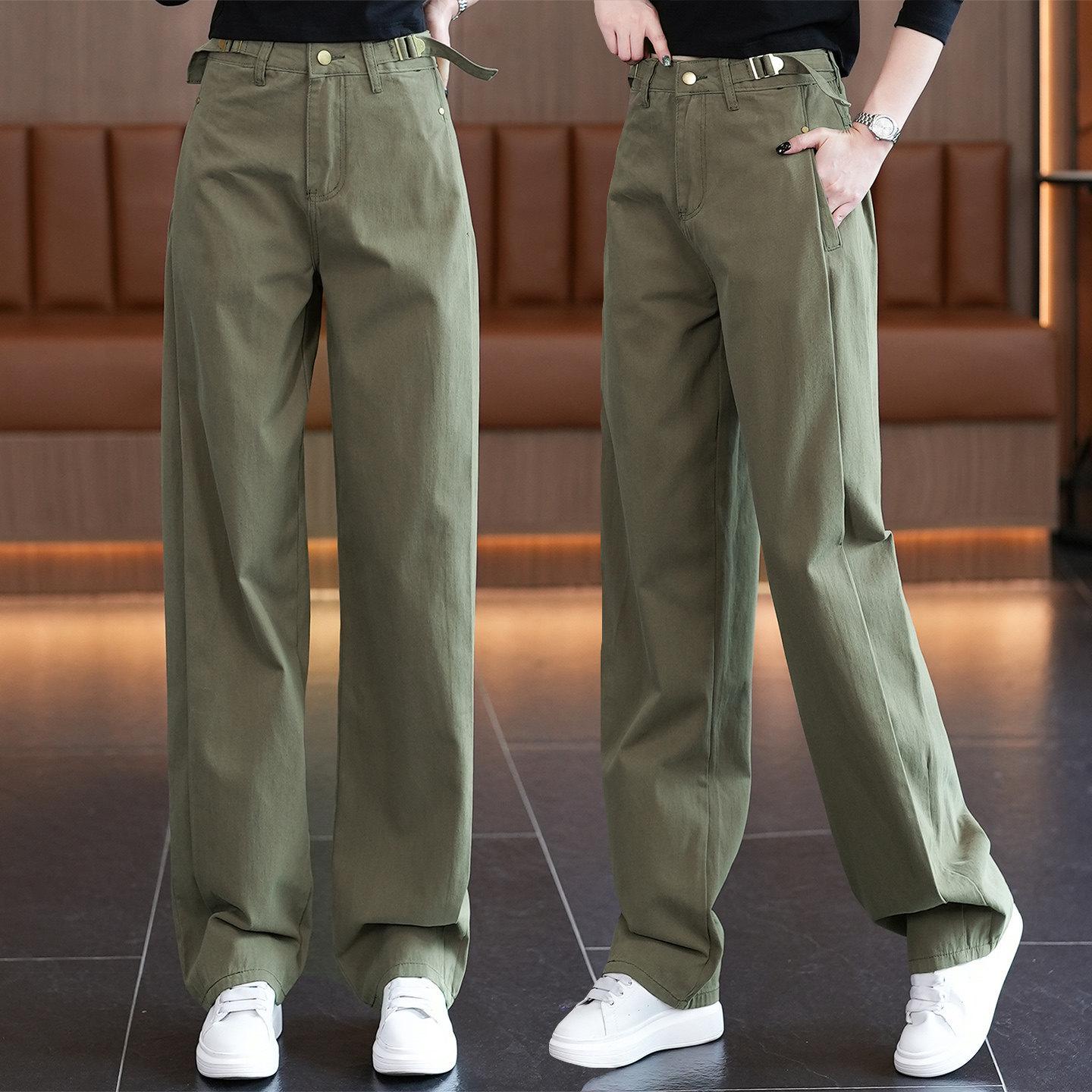 

Trendy High-Waisted Wide-Leg Cargo Pants for Women - 2026 Spring/Autumn Slimming Retro Style L / 28 [Fits 105-115 lbs]
