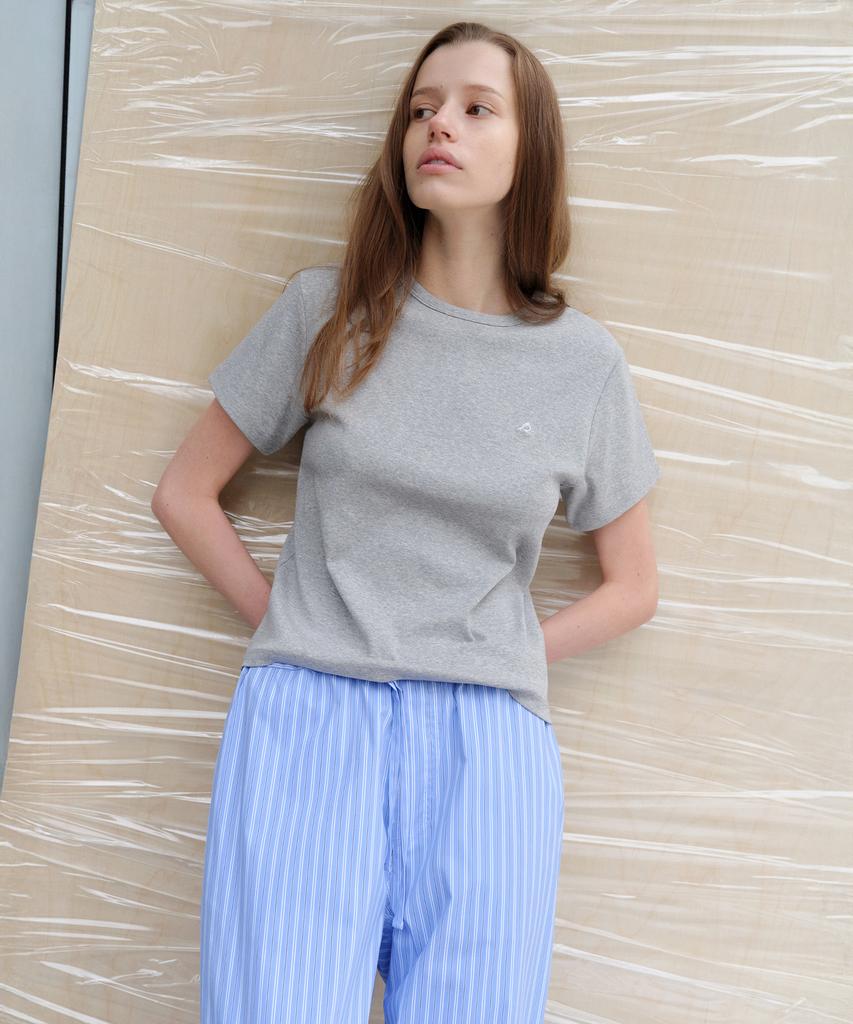 Leuba All-Day Cotton Rib T-Shirt - Melange Gray