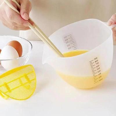 Kitchen Cooking Tools 900ML Scale Measuring Cup Transparent Mixing Bowl Clear Baking Scale Measuring Cup Filter Plate Handle