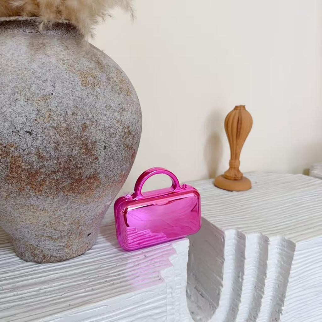 Fashion Trend Square Acrylic Bag Chain Bag Glossy Styling Hand Bag Crossbody Bag