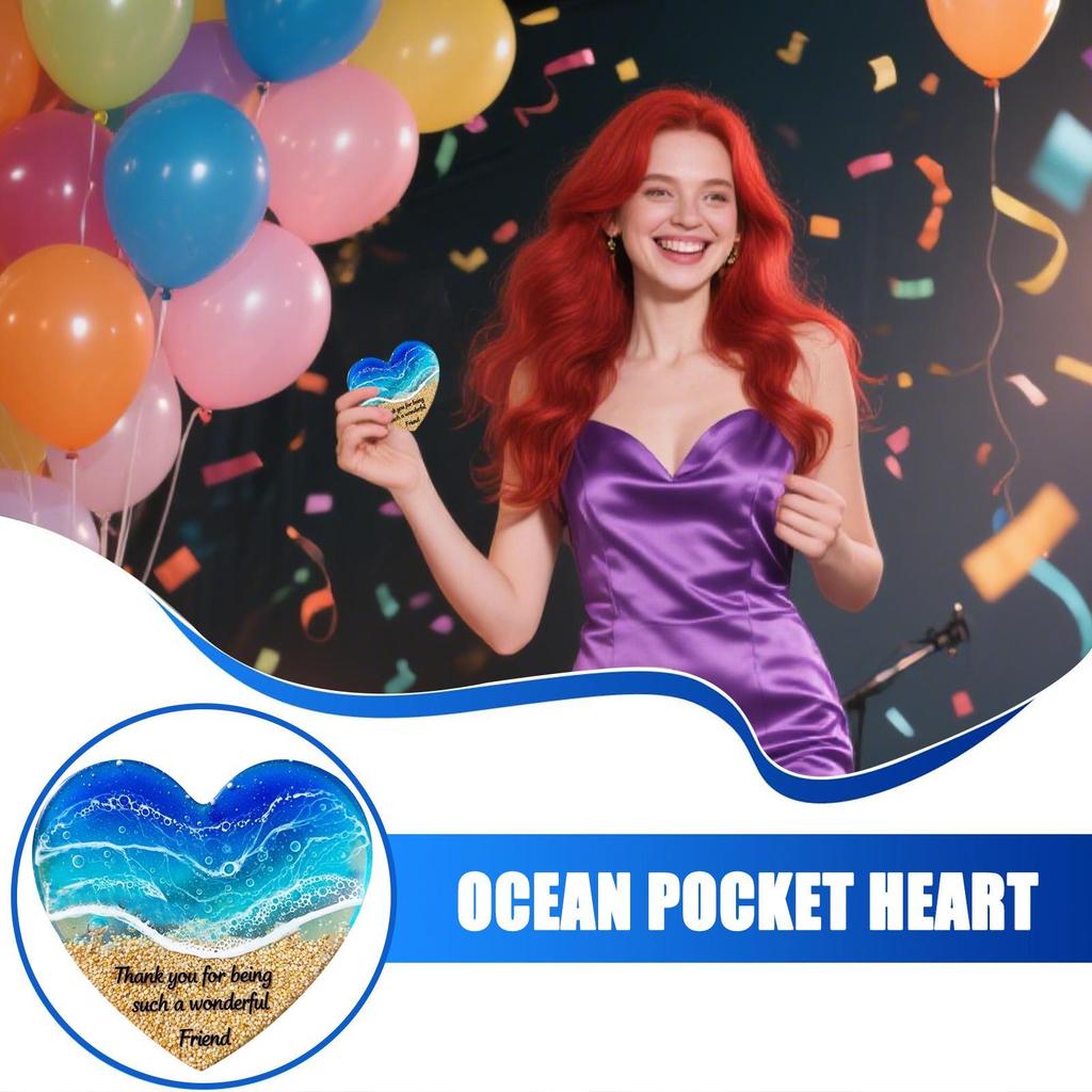 Beach Pocket Heart Sea Themed Heart Stones Home Decor For Graduation Student Teacher Women Kids Collection Meditation Workplace