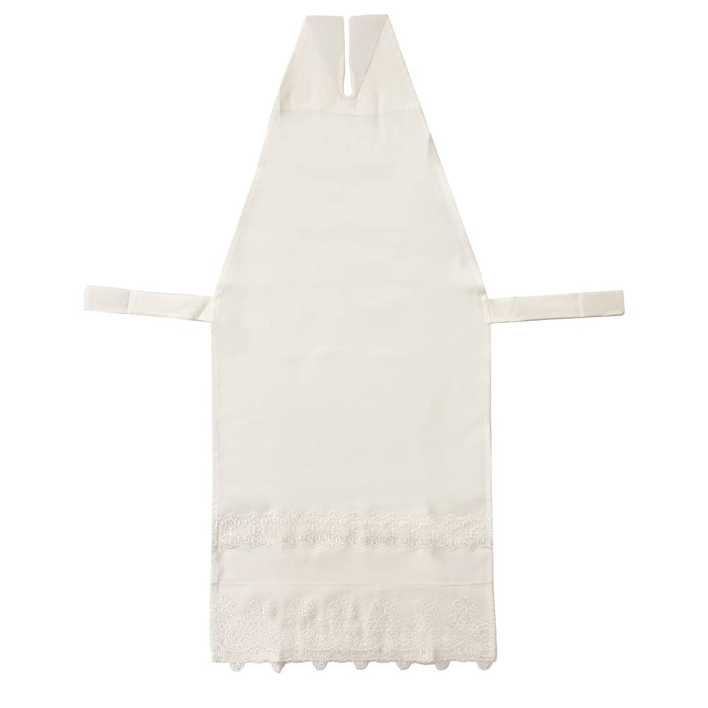 

Kyoto Kimono Yuzen Kimono Apron, Women s, Lace Apron, Easy-to-Wear Apron, Solid Color (White)