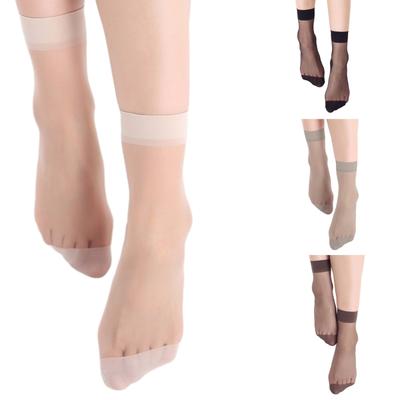10 Pairs Women's Ultra Thin Crystal Sheer Socks Summer Lightweight Footwear Anti Snags Elastic Comfort Ankle High Socks