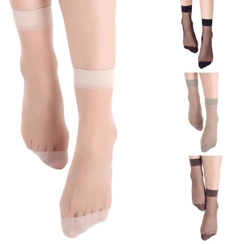 10 Pairs Women's Crystal Sheer Ankle Socks Anti Snags Comfortable Invisible Formal Ultra Thin Socks for Everyday Wear