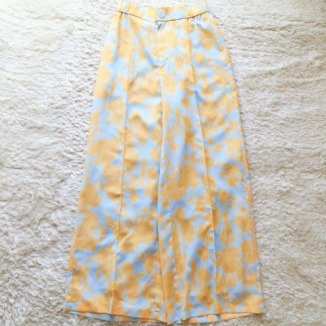 New IENA Flower Pintuck Straight Pants Orange 36