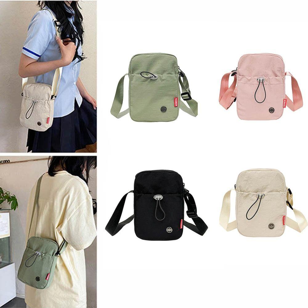 Waterproof Water Bottle Carrier Bag Solid Color Water Cup Bag Drawstring  Crossbody Bag  Girls
