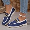 Women's Large Size Single Shoes New Shallow Chain One Foot Pedal Casual Flat Casual Shoes