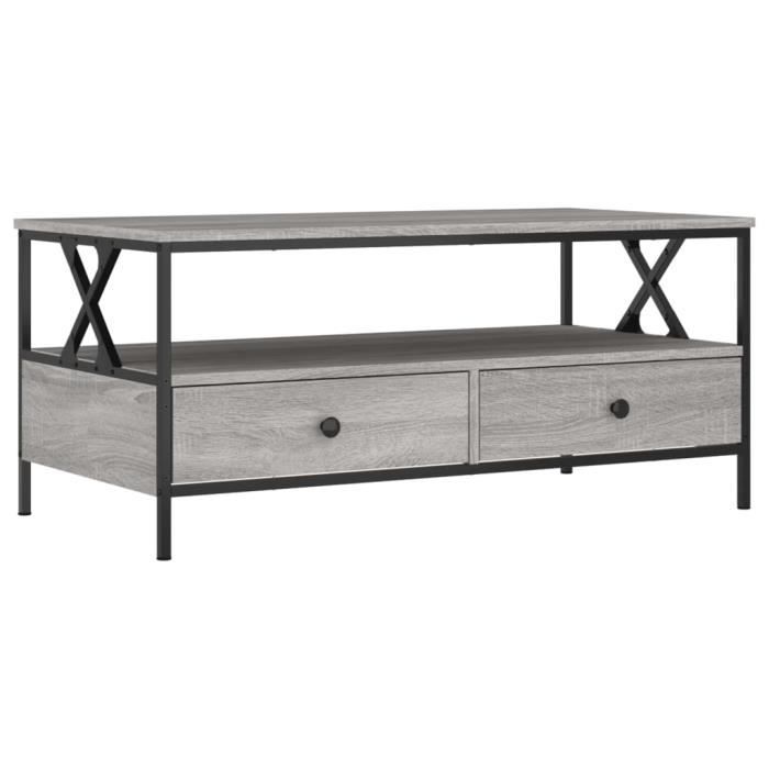 VidaXL Coffee Table Sonoma Grey 100x51x45 Cm Engineered Wood 835302
