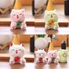 Cute Cat Plush Keychain With Pp Cotton Filling For Car Bags And Backpack Decor