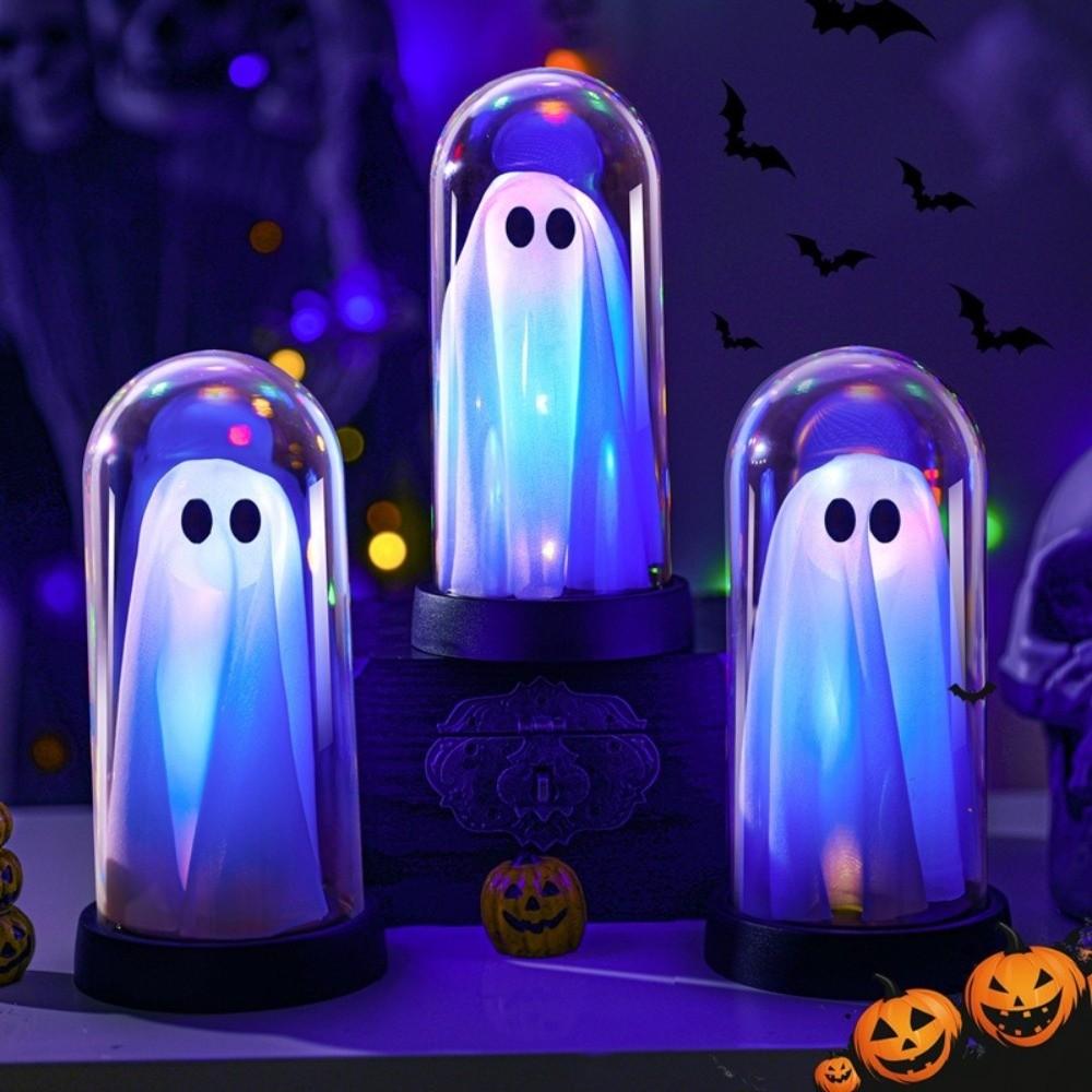 Halloween Specter Decor Light Plastic Battery operated Light Up Specter Warm White Light Cloche Specter Lamp Spooky Room Decor