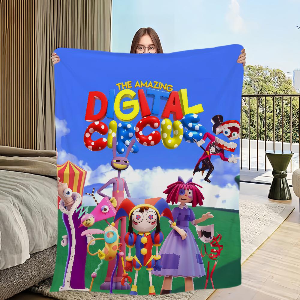 Funny Cartoon Fanart Cute D-Digital C-Circus Flannel Warm Soft Plush Blanket for Sofa Living Room Hogar Bedroom Travel Gift Home