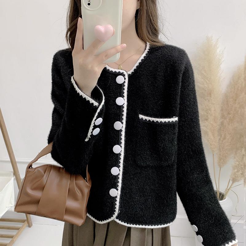 

Женская осенняя куртка из искусственного норкового бархата, новая, маленькая, высококлассная, с изысканным темпераментом, высококлассный топ one size fits all чёрный