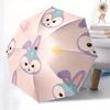 Disney Bunny,Pastel,Cute Manual Opening and Closing Umbrella, 8-Rib Reinforced Folding Design, Lightweight
