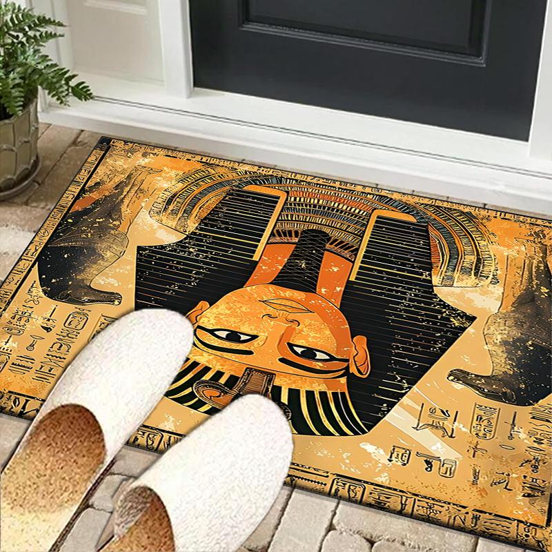 Ancient Egyptian Pharaoh Office Rug Chair Mat, Game Carpet, Suitable for Front Door, Bedroom, Living Room, Desk, Holiday Gift