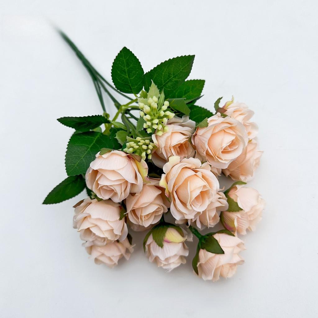 15 heads Artificial Silk Rose Flowers Bridal Bouquet for Home Wedding Floral Arrangement Garden Artificial Flowers DIYGift Decor