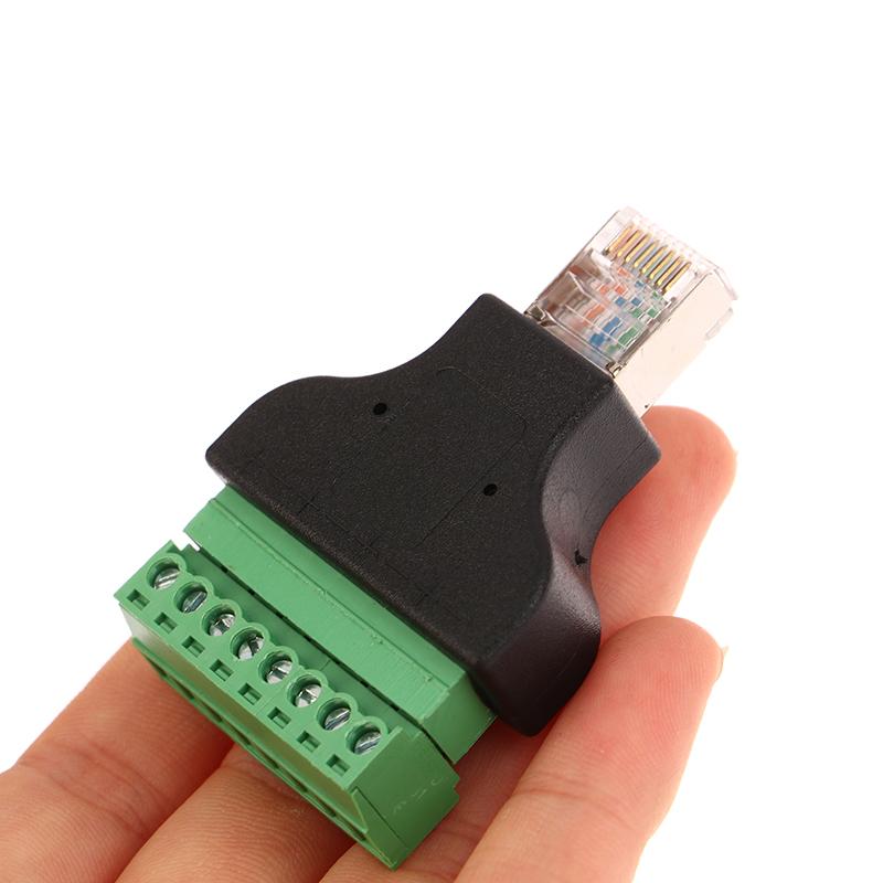 Computer Related Connection And Connectors Rj45 Female To Screw Terminal 8 Pin Connector Ethernet Cable Extender Adapter