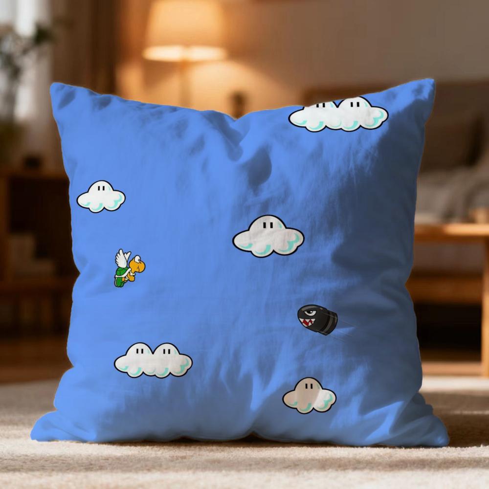 Ssuper Cute Style Marios Cushion Cover Soft Washable Pillow Case Multi-Scene For Couch Bed Travel Office Use
