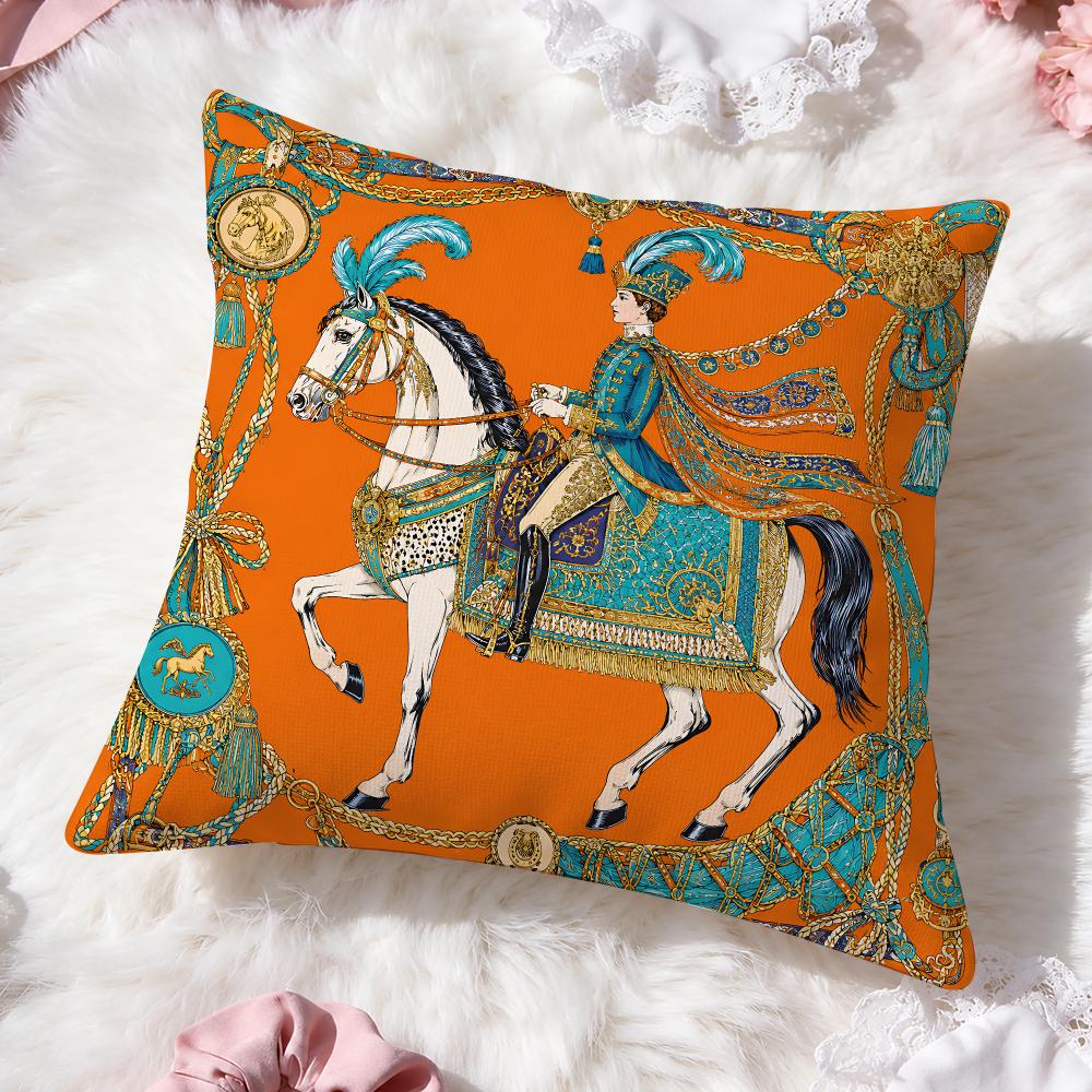 Retroluxuryhorse Cushion Cover Doublesided Printed Bedroom Bedside Pillow Sofa Cushion Cover