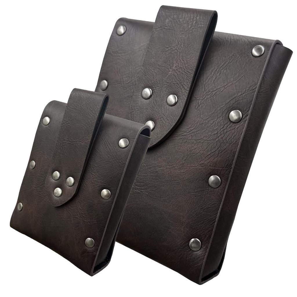 Medieval Viking Square Bag Set: Riveted Two-Piece Retro Cosplay Props