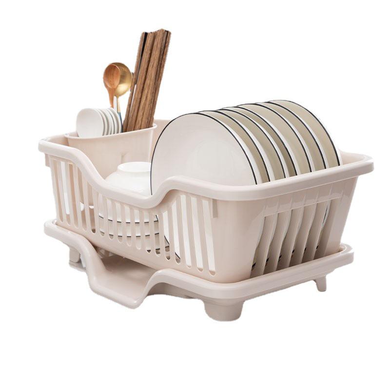 Single Layer Plastic Dish Drainer Rack for Kitchen Use