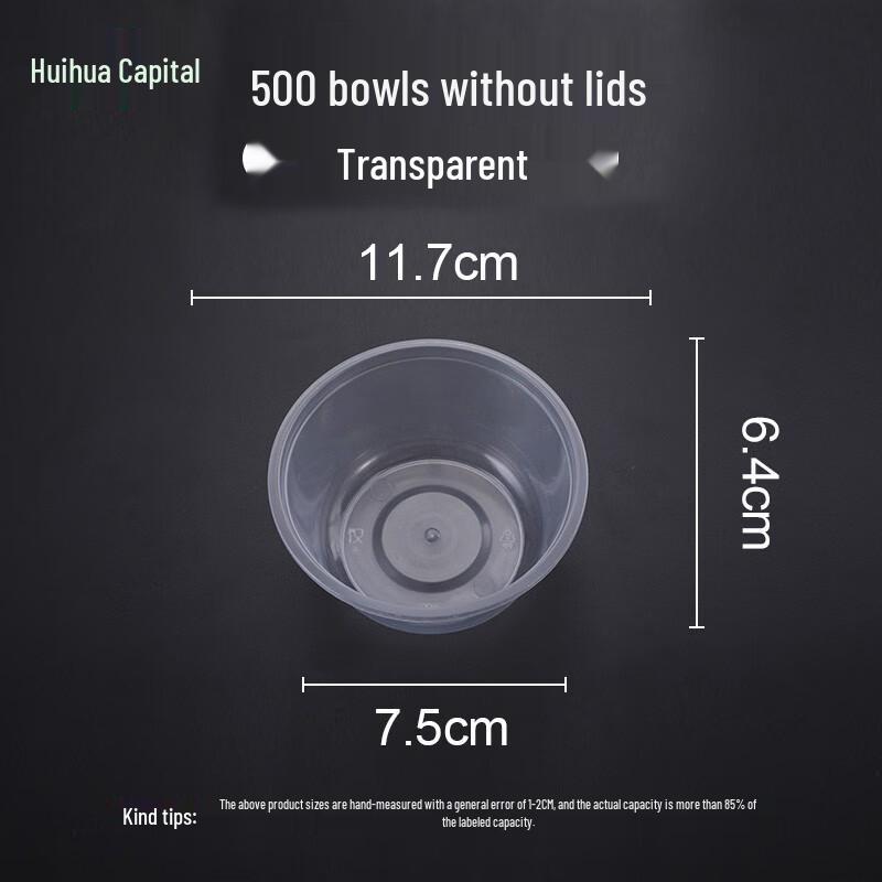 HUIHUADU Thickened Disposable Round Plastic Takeout Containers