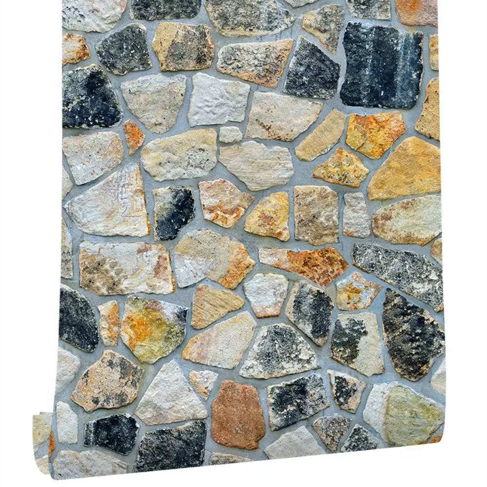 Stone Peel and Stick Wallpaper Decoration Stone Wallpaper Self-Adhesive Wall Paper for Home Decor TV Wall Easy To Peel Stick