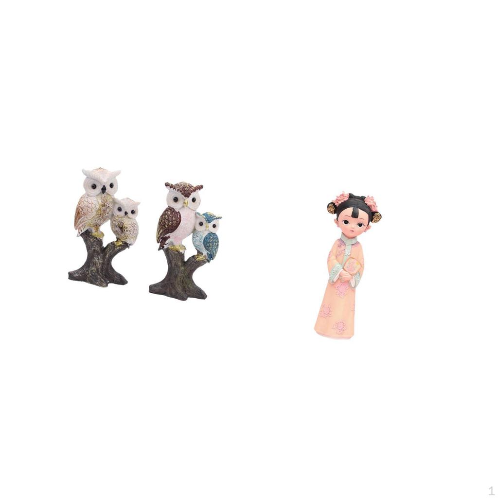 Girl Resin Statue Figurine Realistic Animal Sculpture Desktop Decoration Traditional Chinese Ancient