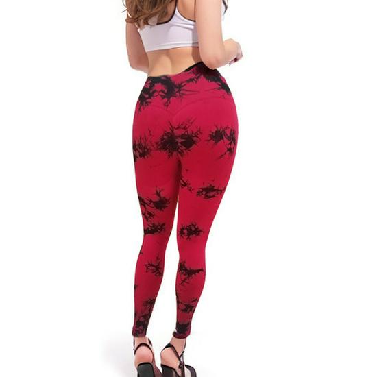 High-Waisted Tie-Dye Yoga Leggings: Quick-Dry, Seamless, Peach-Lift, Elastic Fitness Pants