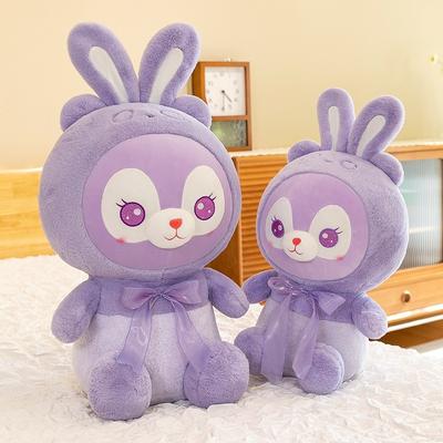 Cute Purple Bow Tie Rabbit Plush Toy Q Version Star Dew Doll Sleeping Pillow Doll Holiday Gift