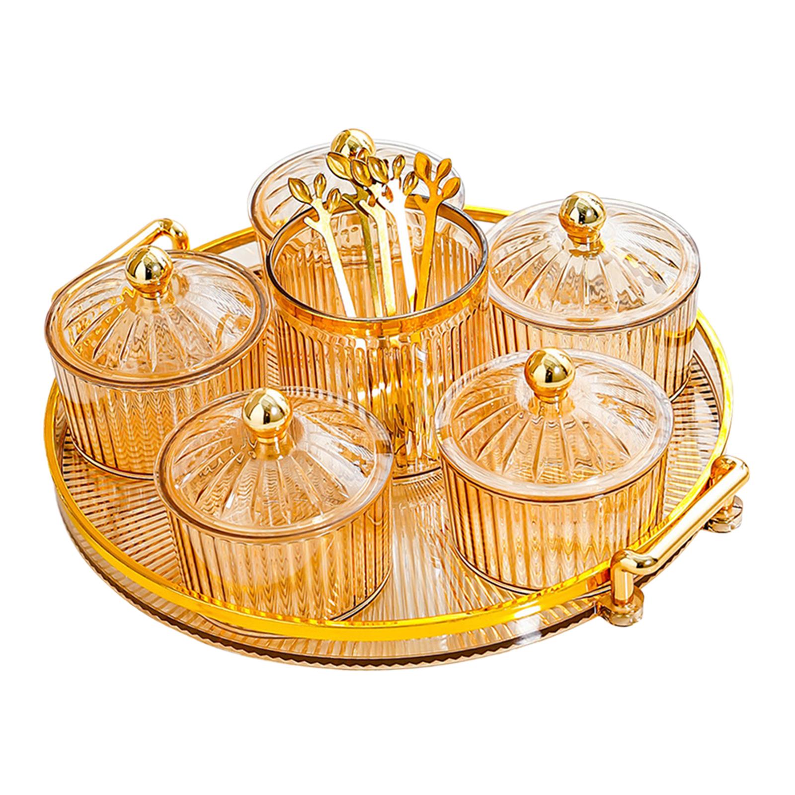 

Поднос для сухофруктов, разделенный сервировочный органайзер для хранения тарелок, поднос для десертов, банка для печенья, контейнер для орехов для домашнего банкета, шведского стола янтарь