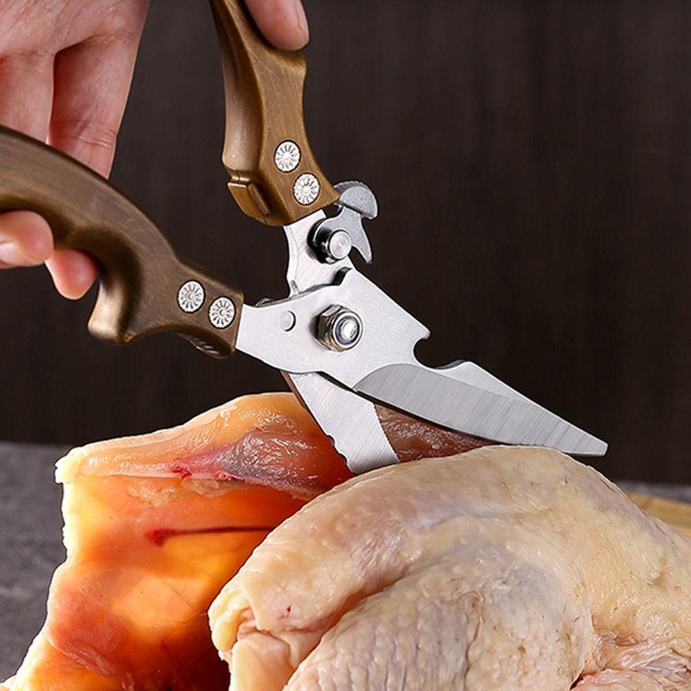 Steel Bottle Opener Multipurpose Cooking Scissors Food Shears Bone Cutter Kitchen Scissors