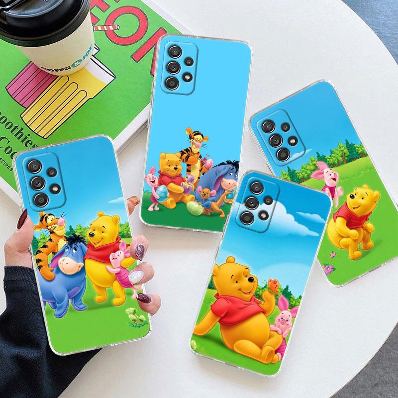Case For Samsung Galaxy A57 A37 A56 5G A36 A55 A54 A35 A26 A07 A17 A16 A06 A34 A15 Cover Winnie Pooh Tigger Eeyore Piglet Nature