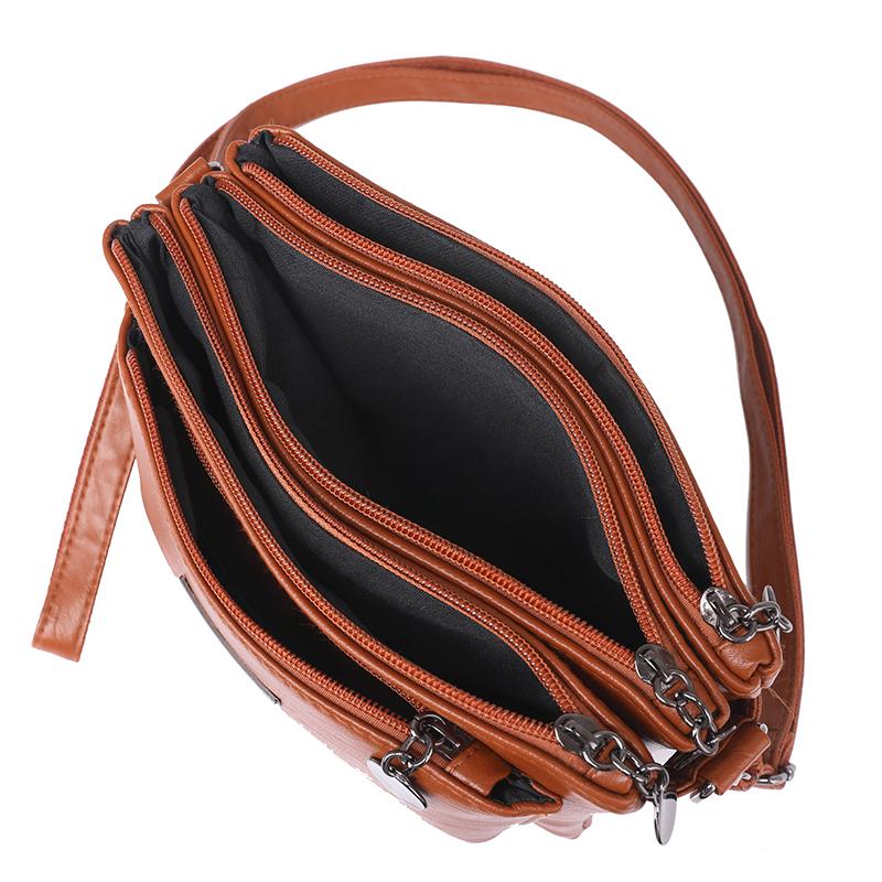 Multi-layer Handbag With Coin Purse Women's Crossbody Shoulder Bag Solid Color Envelope Bag