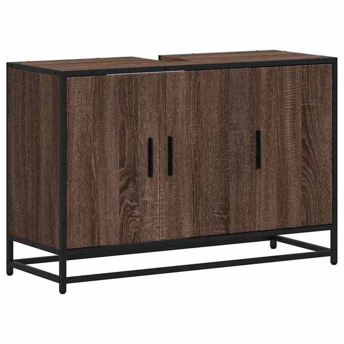 VidaXL Bathroom Vanity Unit Brown Oak 90x33x60 Cm, Bathroom Sink Cabinet, Bathroom Furniture 849273