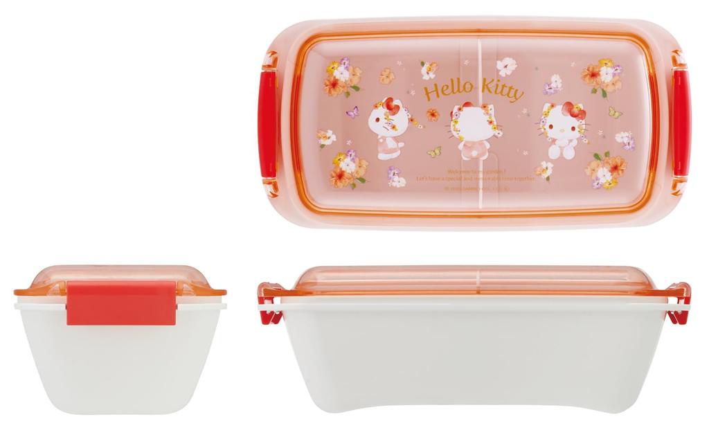 Skater Bento Easy To Single 530ml Domed Dishwasher and Microwave Made In Sanrio Hello Pastel Vivid Watercolor Floral Box, Biomass, Clean, Tier,