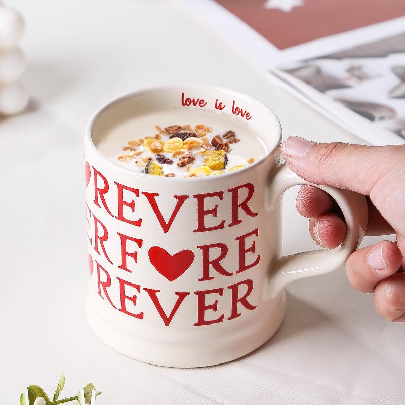 

Couple cup set with color box English letter love gift box wedding gift coffee cup Valentine s Day gift 301-400ml