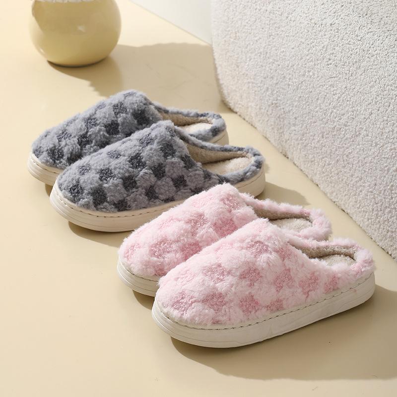 Routine Good Winter Cotton Slippers Thick Bottom Indoor Home Warm and Comfortable Velvet Home Non-slip Couple Drag
