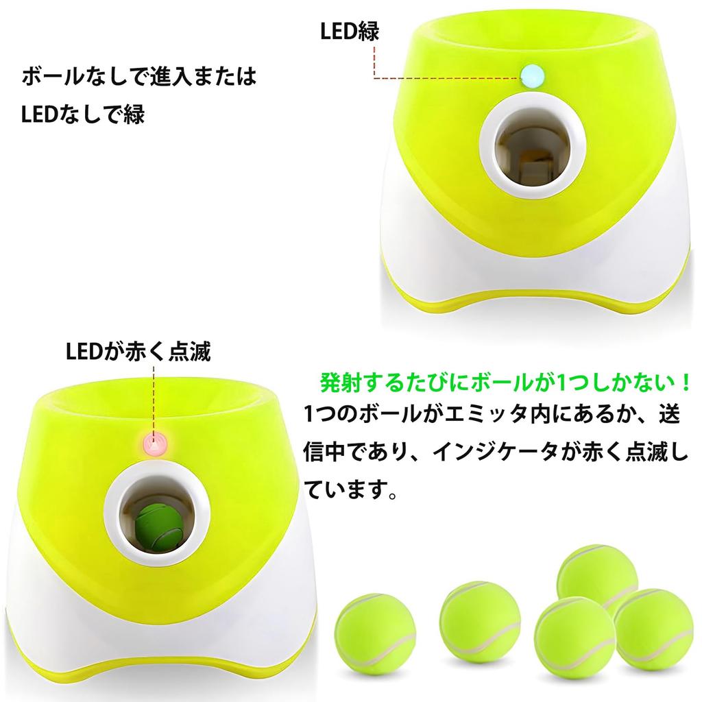 Dog Ball Automatic Ball Launcher Toy for Robo Pitcher with 3 Adjustable Distances and 6 Mini Tennis Plastic Automatic Dog Ball Launcher for Small and