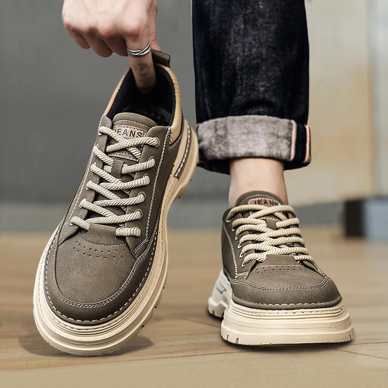 

Martin boots low-top spring and autumn models new leather shoes khaki Martin shoes 39 [sports shoe size] хаки