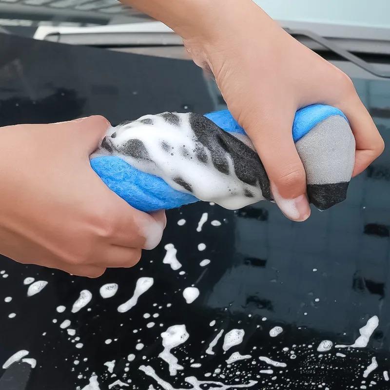 Car Wash Sponges Block Three Layer Large Wave Car Washing Sponge Wipe High Density Honeycomb Sponge Universal Car Cleaning Tool