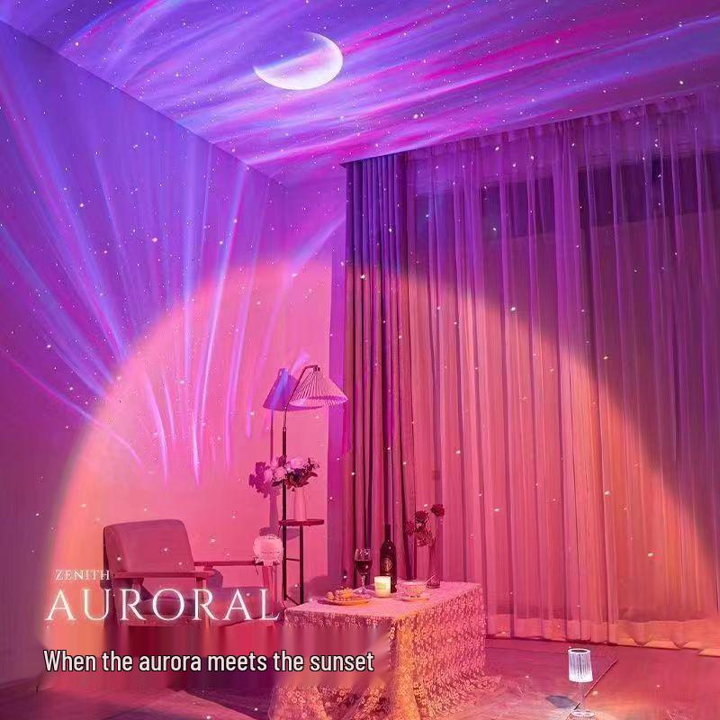 Verträumter Aurora Borealis Sternenhimmel Projektor für Schlafzimmer Ambiente Deko