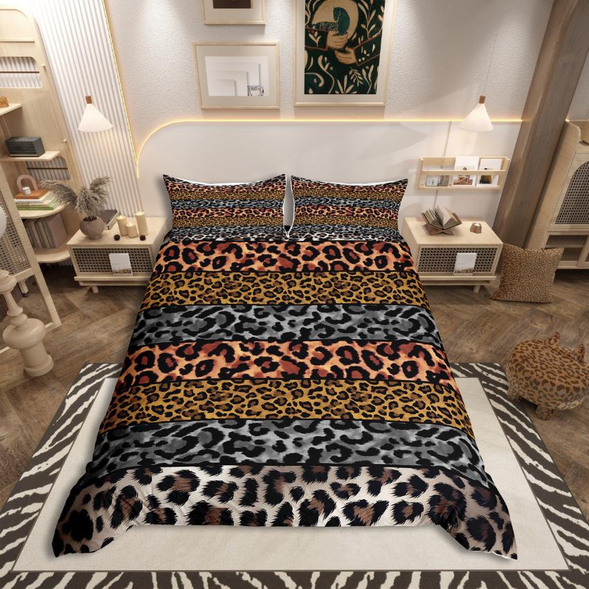 Comforter Homewish Leopard Print Abstract Wildlife Print For Teens Bedding Setchic Flower Rose Decor