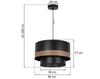 Wood Duo Black Hanging Lamp, 1-Flat Mesh Lampshade, Walnut Veneer